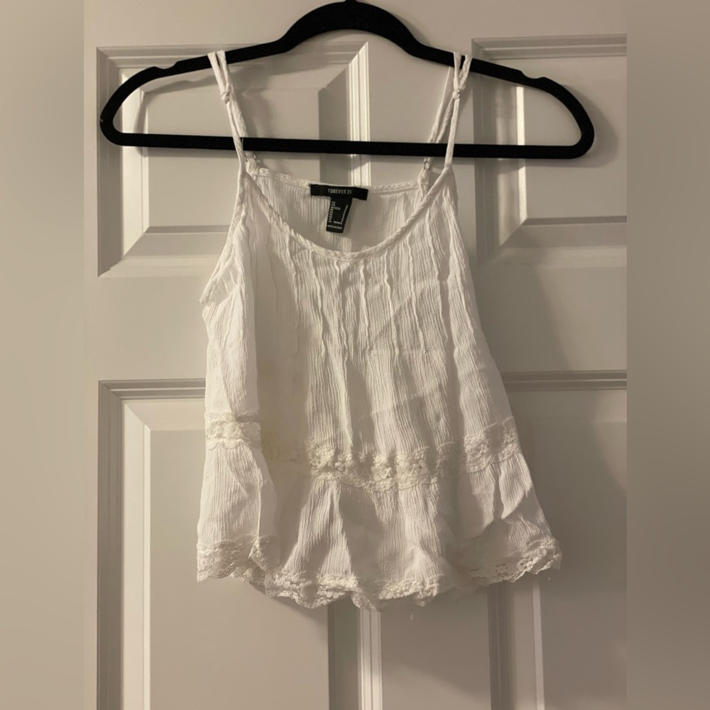 White Flowy Crop Top